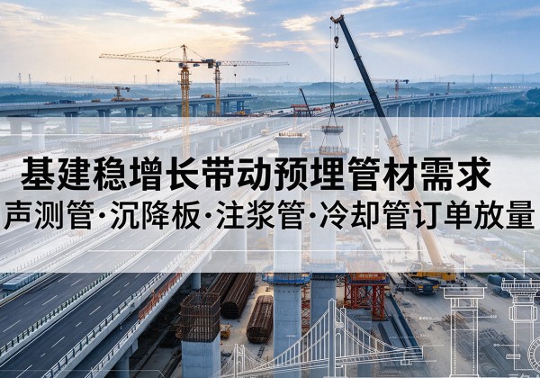 阳泉基建稳增长带动预埋监测管材需求，声测管、沉降板、注浆管订单持续放量